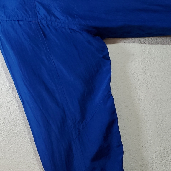 Vintage 90's M 100% Silk Colbalt Royal Blue Button Up Collar Shirt - Picture 7 of 8